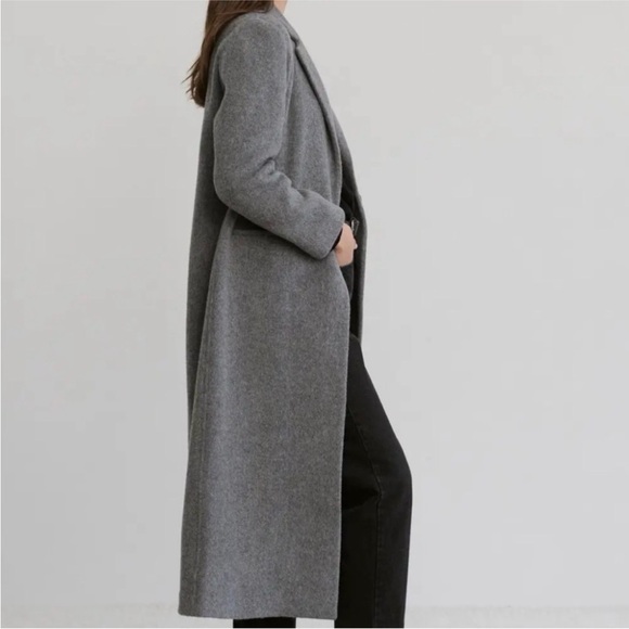 Jenni Kayne Carlyle wool alpaca blend pea coat in grey - Picture 3 of 11